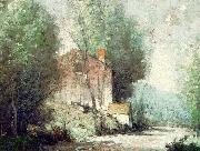 George M Bruestle A Wayside oil painting